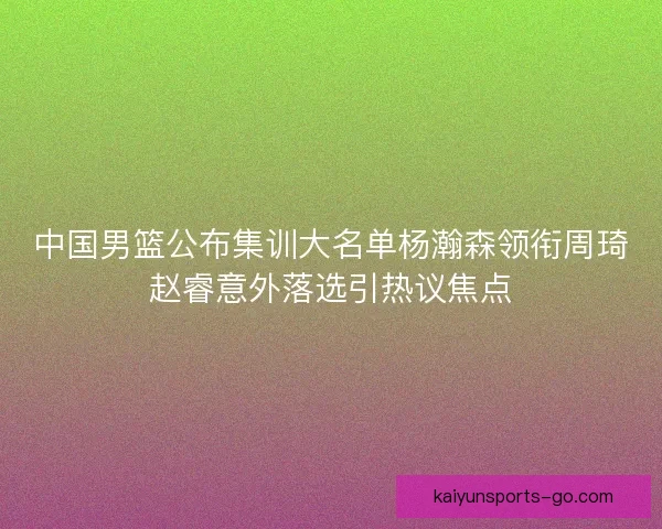 中国男篮公布集训大名单杨瀚森领衔周琦赵睿意外落选引热议焦点 中国男篮公布集训大名单杨瀚森领衔周琦赵睿意外落选引热议焦点